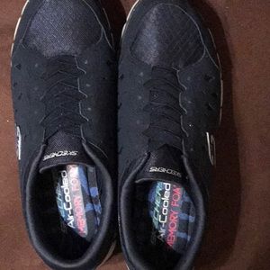 Skechers navy no lace sneakers with rhinestones